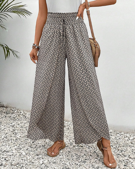 Dames Lange Wijde Broek met Patroon