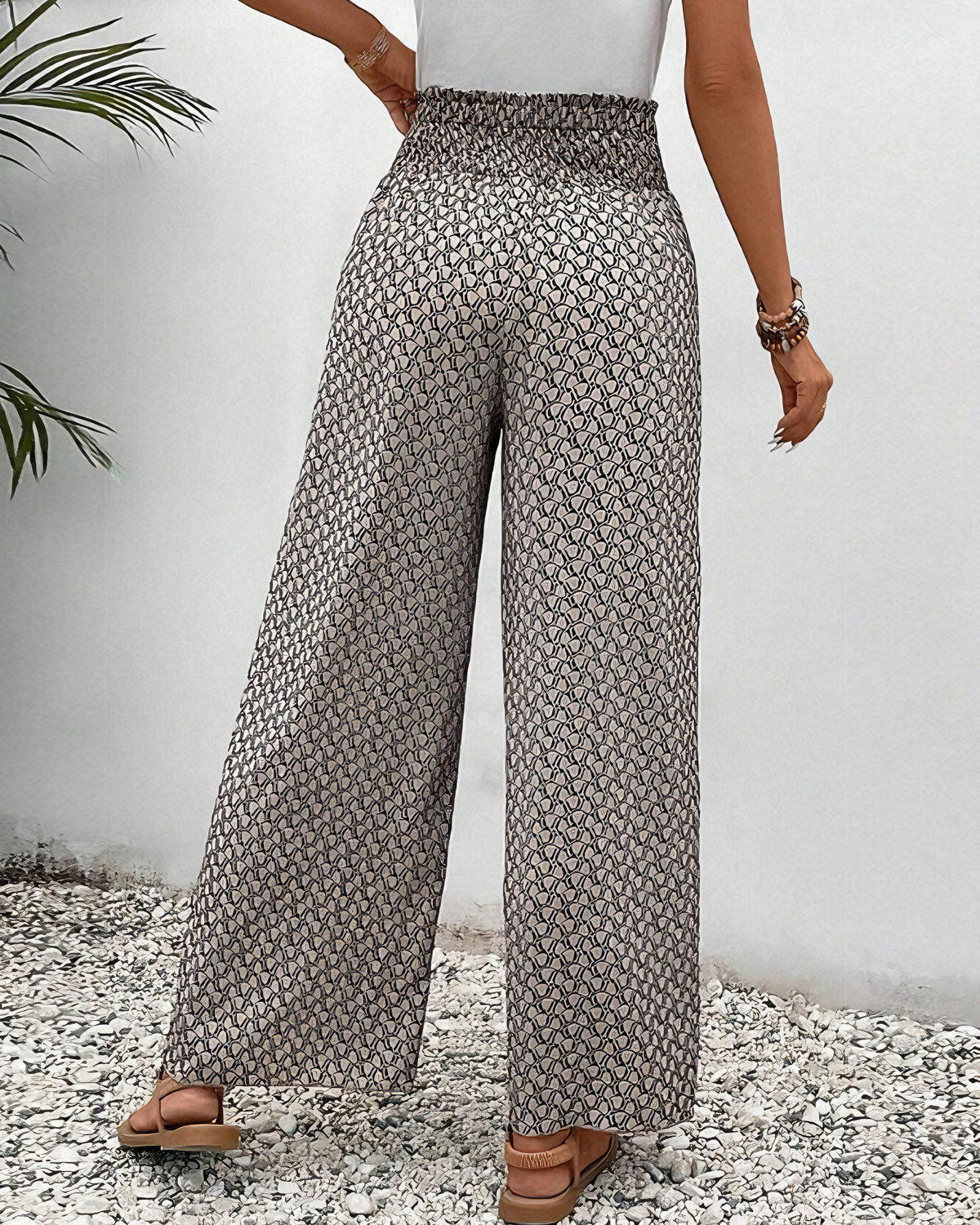 Dames Lange Wijde Broek met Patroon