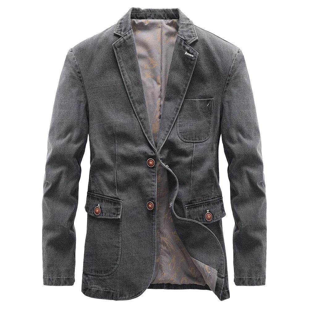 Heren Colbertjas met Dubbelgeknoopte Sluiting en Vintage Look