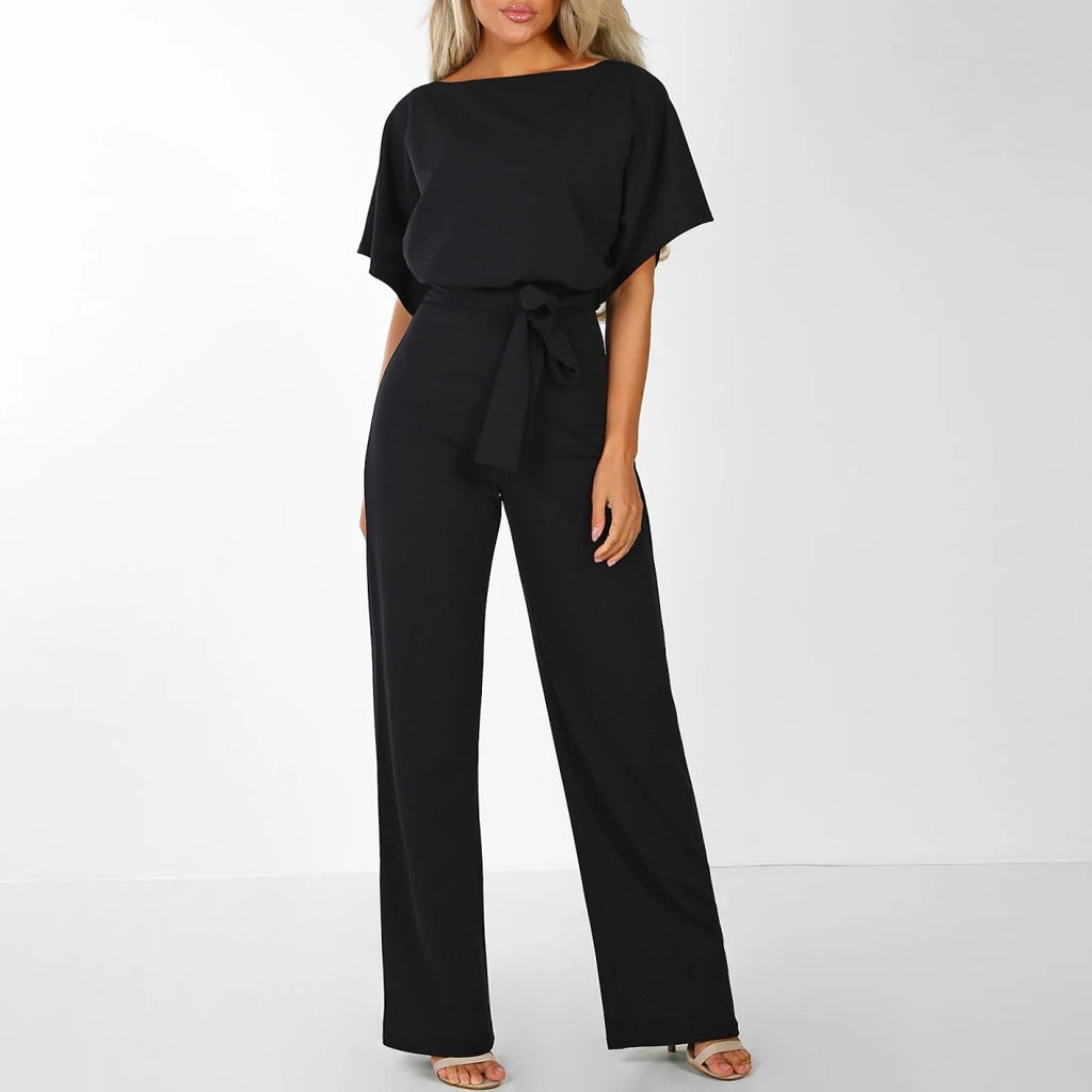 Dames Chique Jumpsuit met Losse Mouwen Zwart