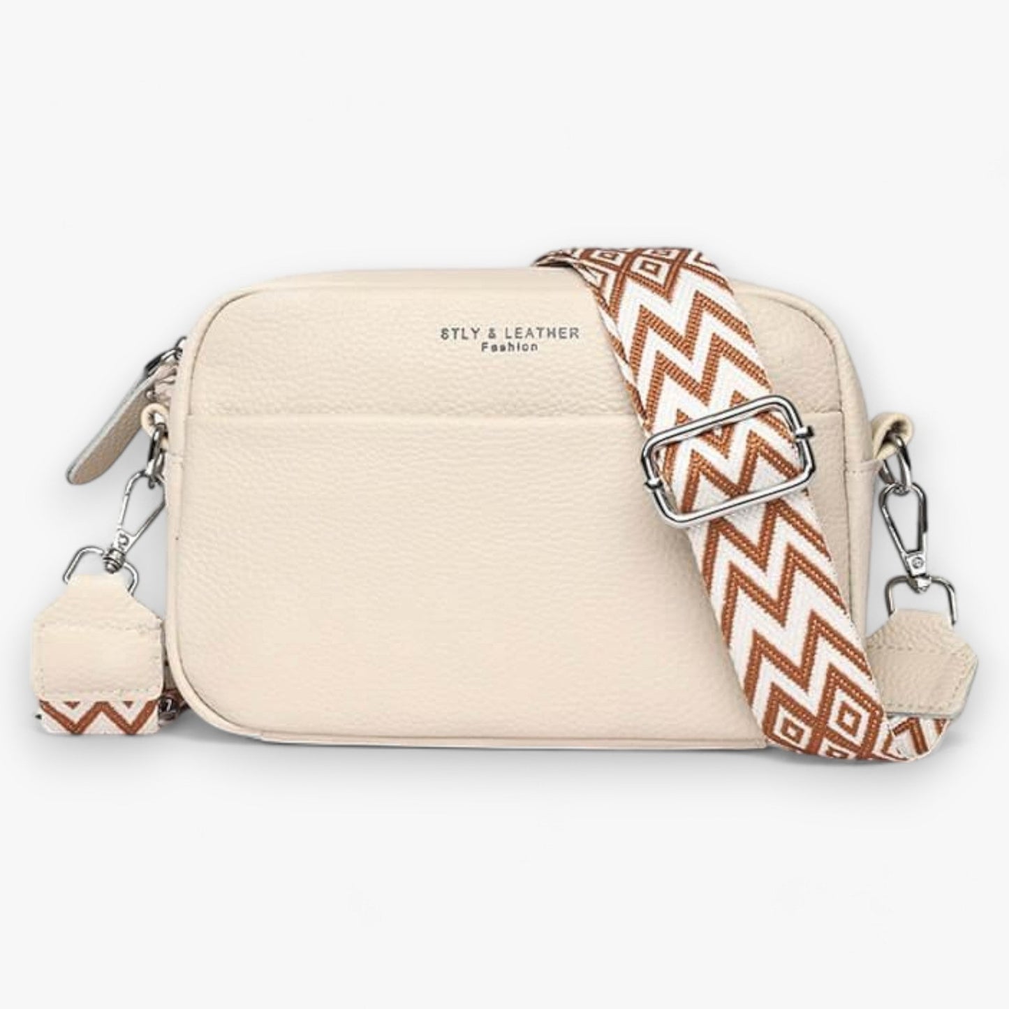 Dames Crossbody Tas met Rits Beige