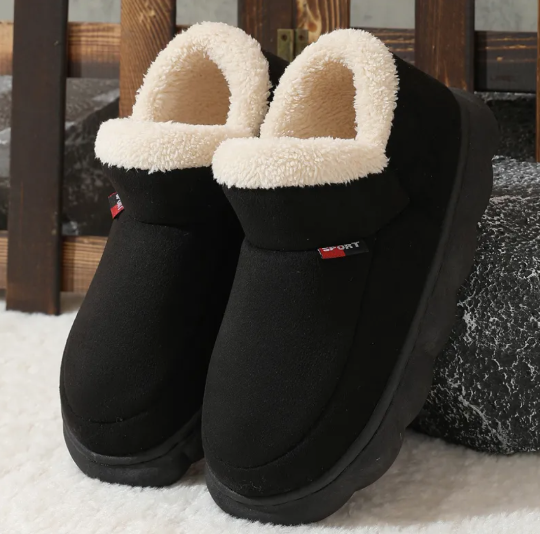 Luxe Dames Pantoffels met Antislip Zool en Thermische Isolatie Zwart