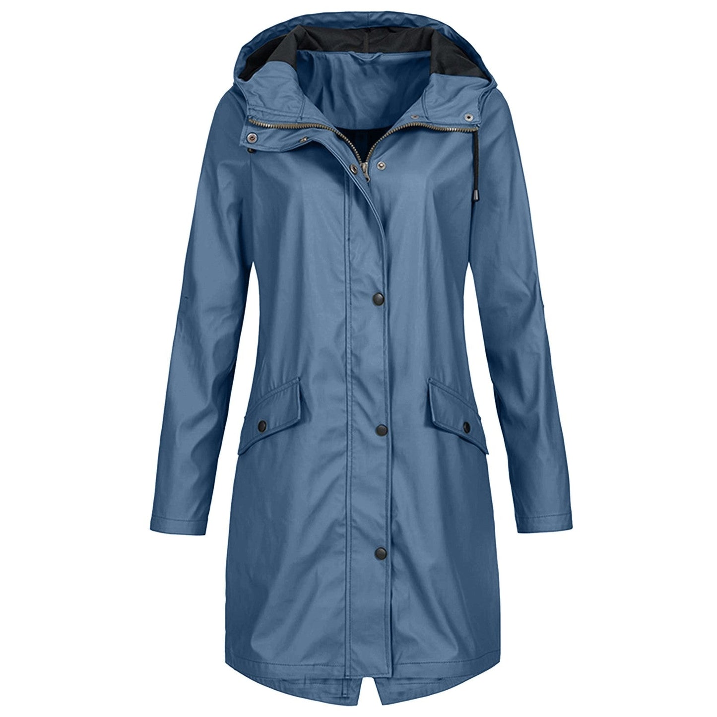 Dames Regenjas met Lange Mouwen en Winddichte Bescherming Blauw