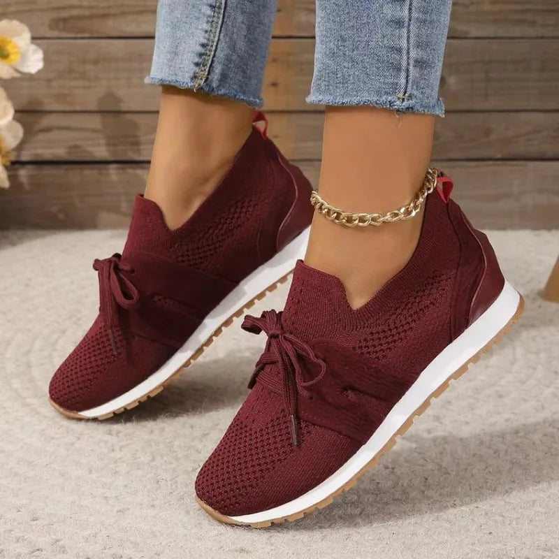 Dames Schoenen met Orthopedische Ondersteuning Bordeauxrood