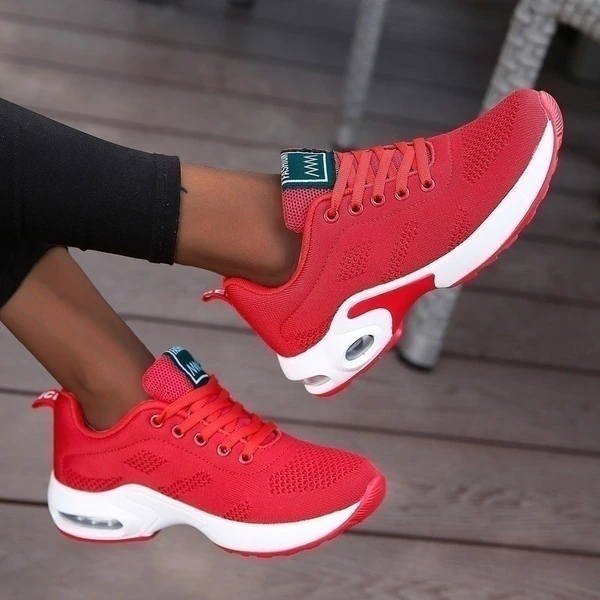 Dames Sneakers met Orthopedische Ondersteuning Rood