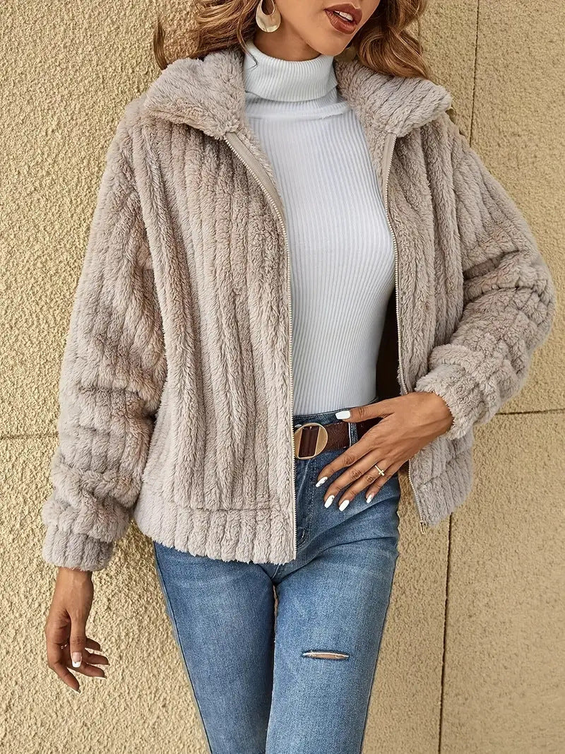 Dames Fleece Vest met Omgeslagen Kraag