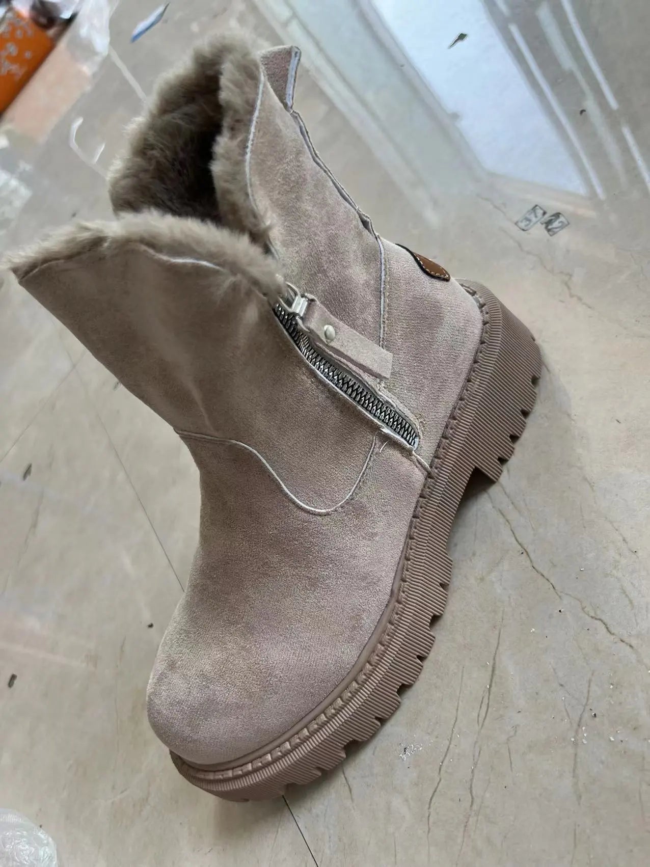 Dames Winterboots Enkelhoogte met Hoge Zool en Zachte Voering