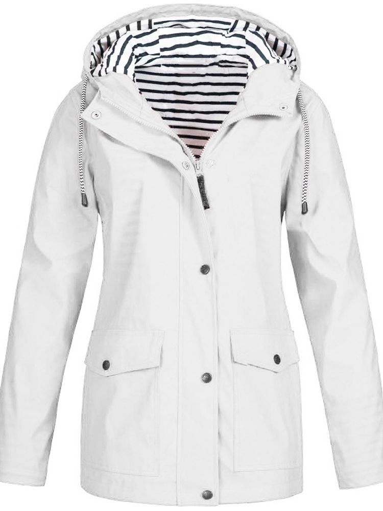 Dames Regenjas met Capuchon Wit