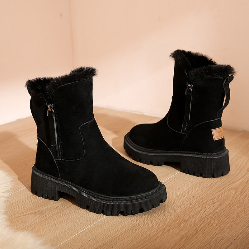 Dames Winterlaarzen Met Warme Voering En Antislipzool Zwart