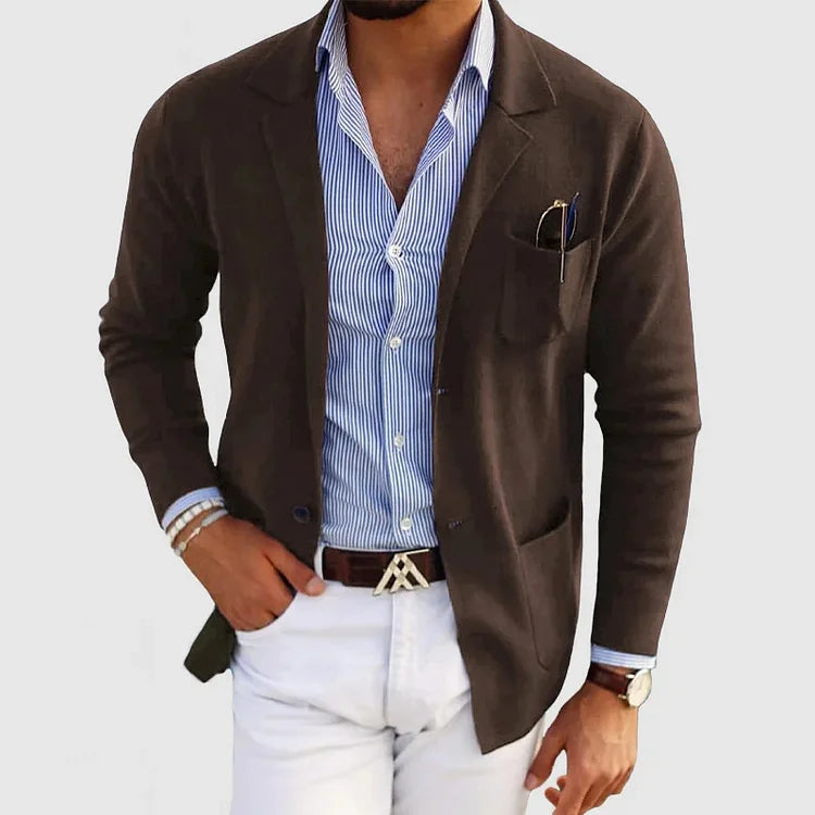 Heren Slim Fit Blazer Casual Bruin