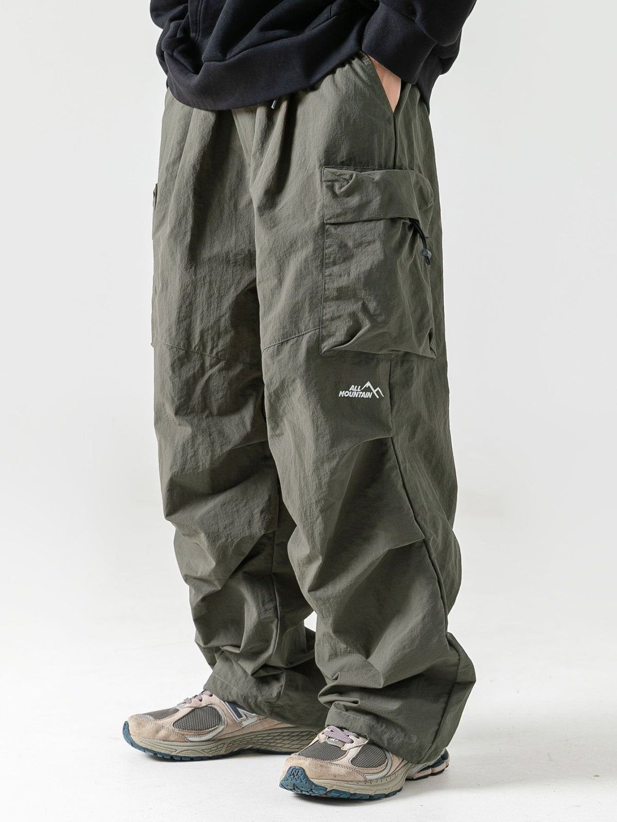 Heren Cargo Broek met Meerdere Opbergzakken en Elastische Taille