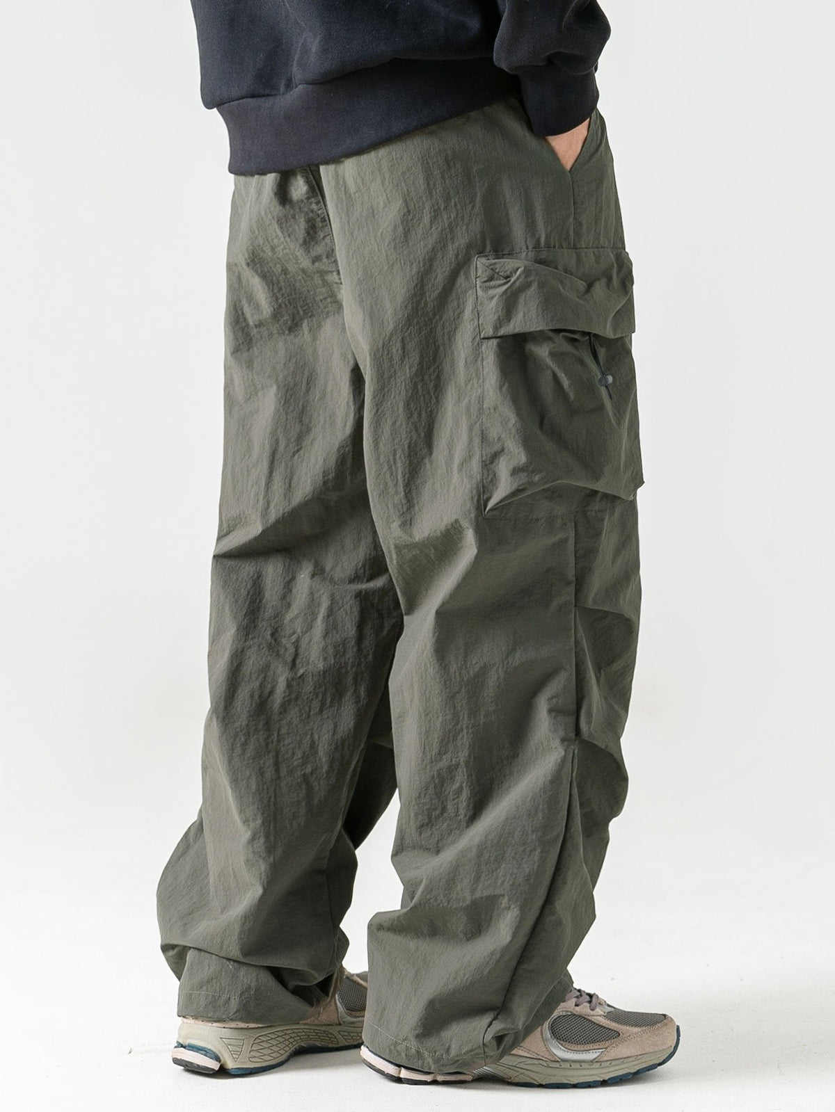 Heren Cargo Broek met Meerdere Opbergzakken en Elastische Taille