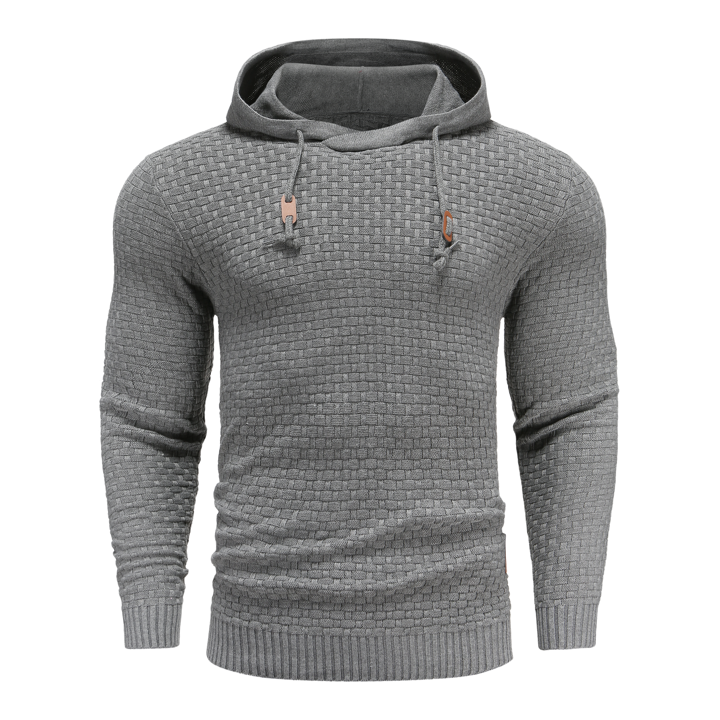 Heren Hoodie Slim Fit met Capuchon en Trekkoorden Grijs
