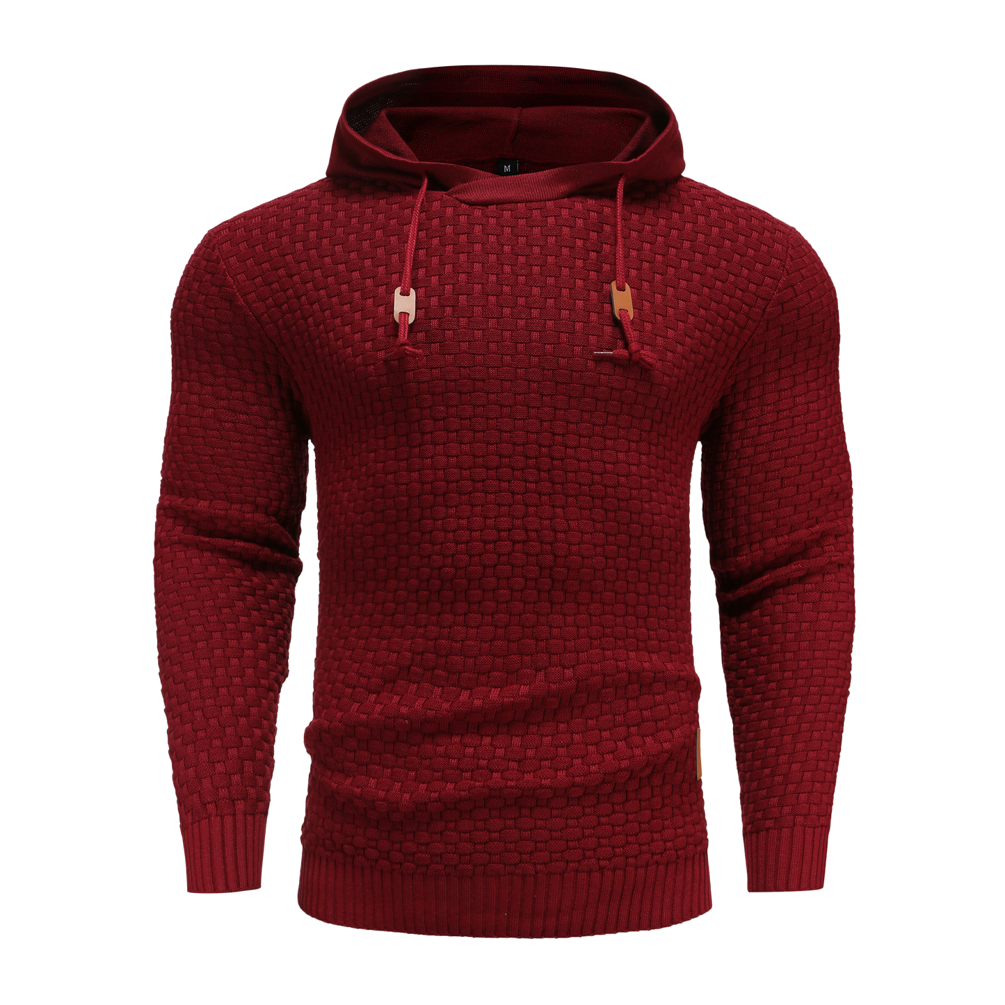 Heren Hoodie Slim Fit met Capuchon en Trekkoorden Bordeauxrood