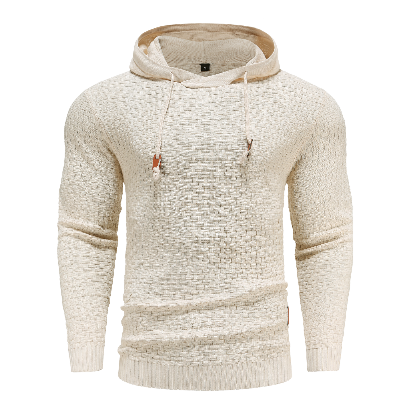 Heren Hoodie Slim Fit met Capuchon en Trekkoorden Beige