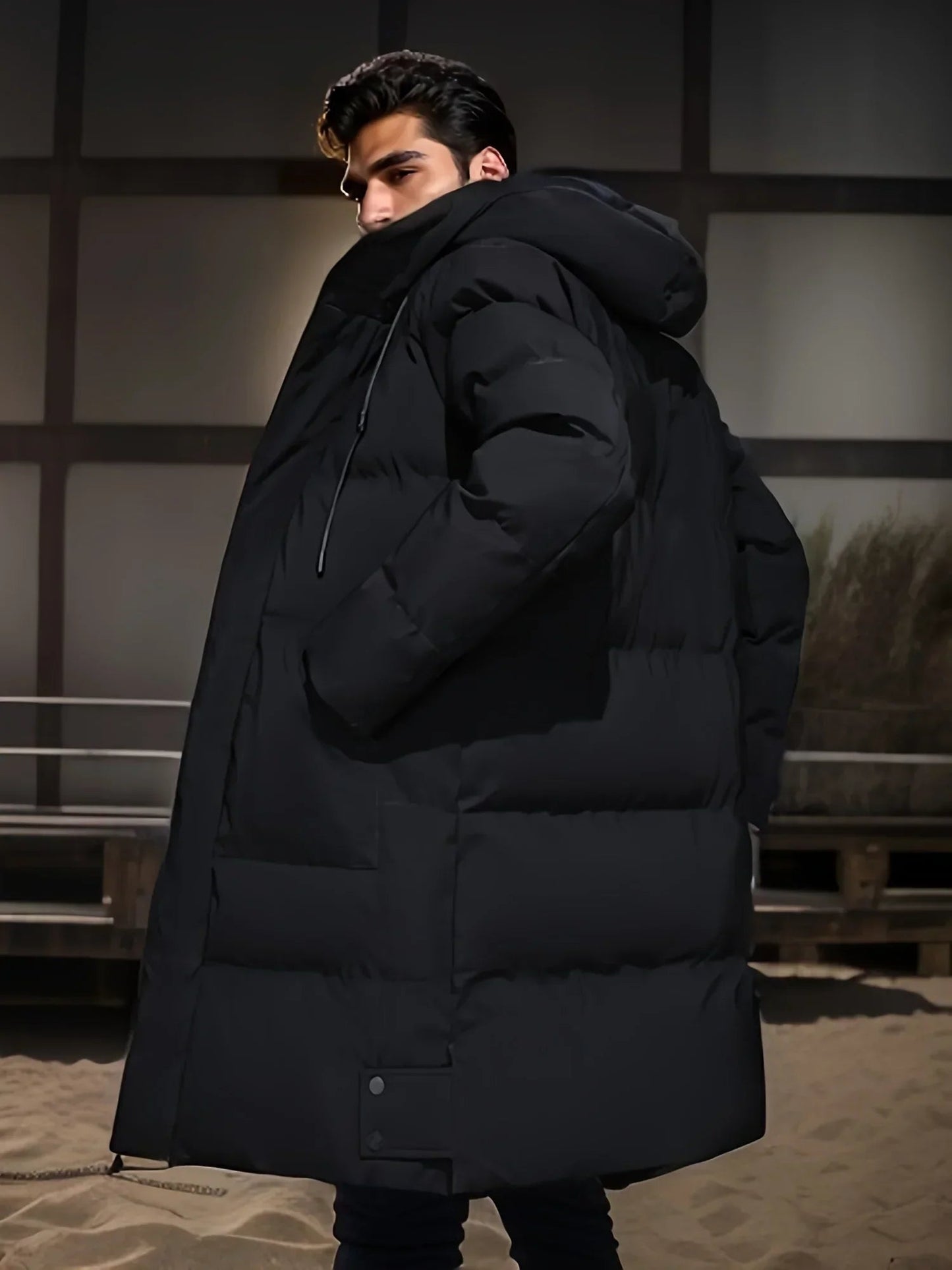 Heren Warme Lange Parka Pufferjas Winter