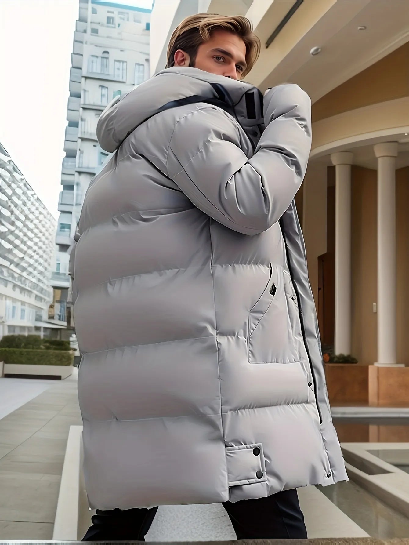 Heren Warme Lange Parka Pufferjas Winter