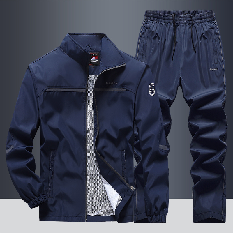Heren Trainingspak Outdoor – Sportpak met Jas en Broek Marineblauw