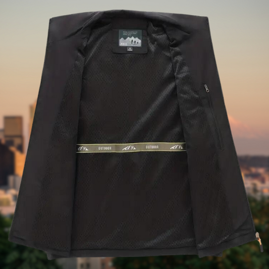 Heren Outdoor Vest met Ritssluiting en Functionele Zakken voor Casual Comfort