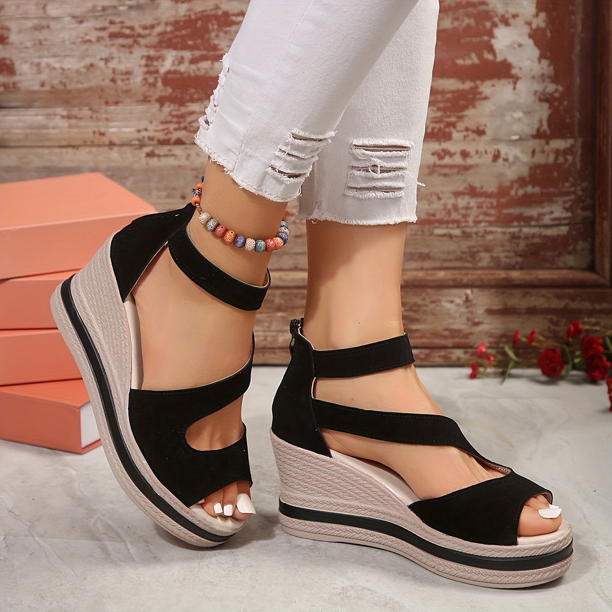 Dames Sleehak Sandalen met Bandjes en Achterrits
