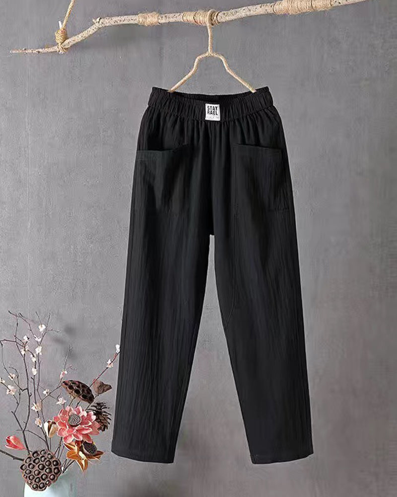 Dames Lange broek Katoen Zwart
