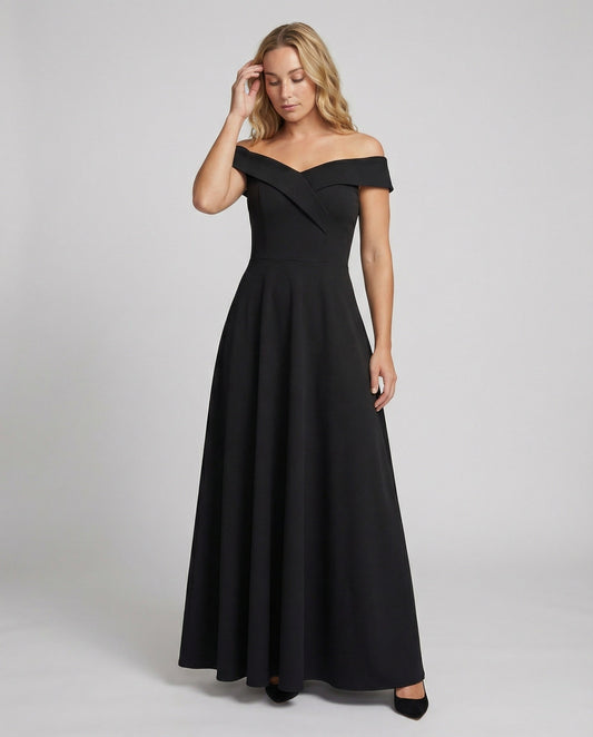 Dames Avondjurk Off-Shoulder met A-lijn en Lange Rok