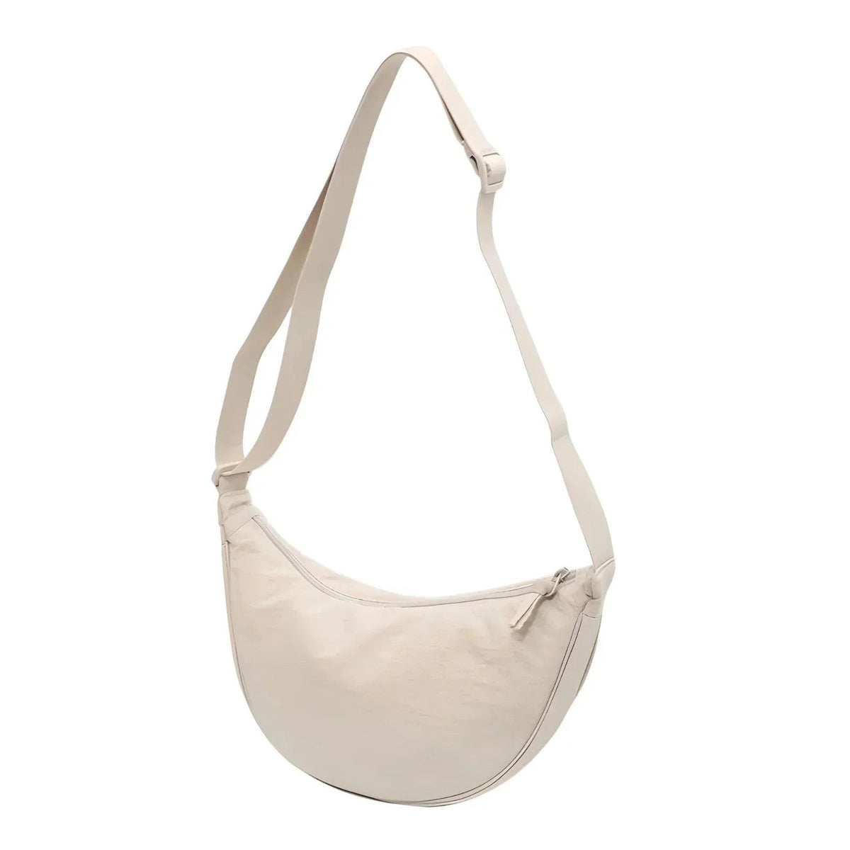 Dames Crossbody Tas Halve Maan Verstelbare Schouderriem Crème