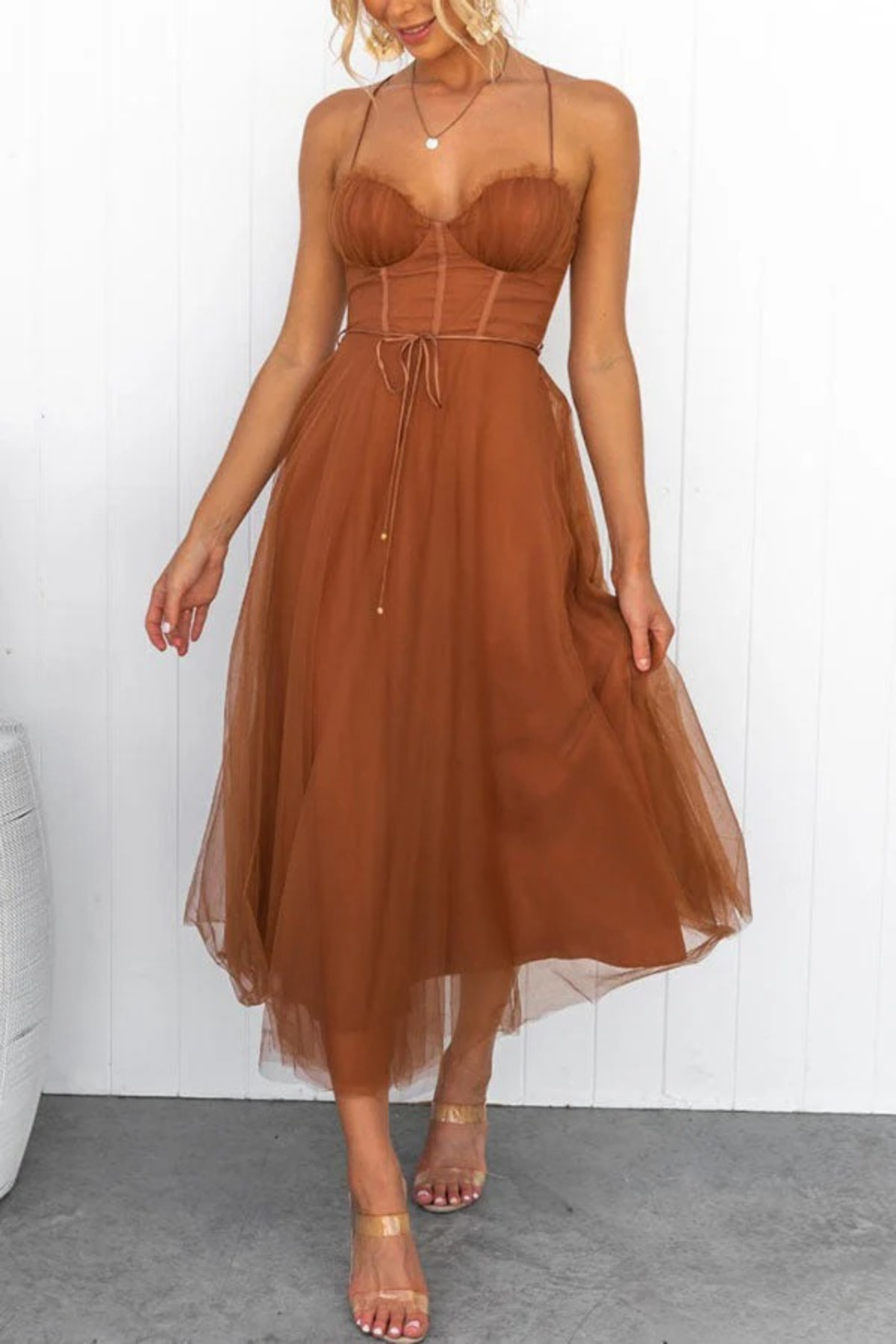 Dames Midi Jurk met Corset en Tule Rok voor Bruiloften en Avondgelegenheden
