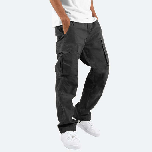 Heren Cargobroek met Elastische Taille en Trekkoord Zwart