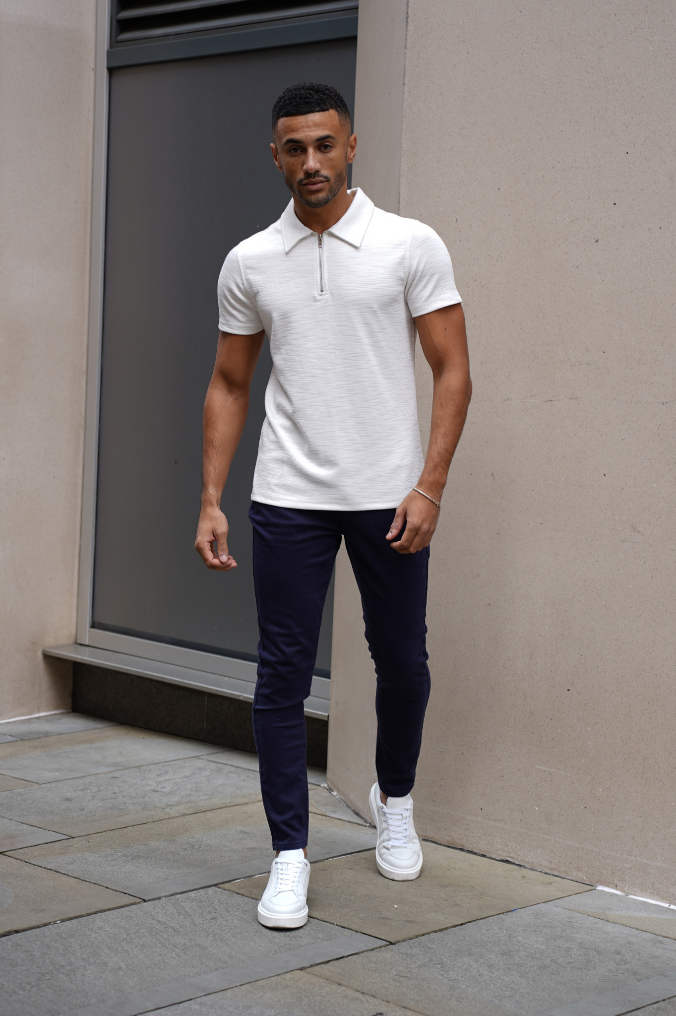Heren Chino Broek Slim Fit met Getaperde Enkels en Elastische Tailleband