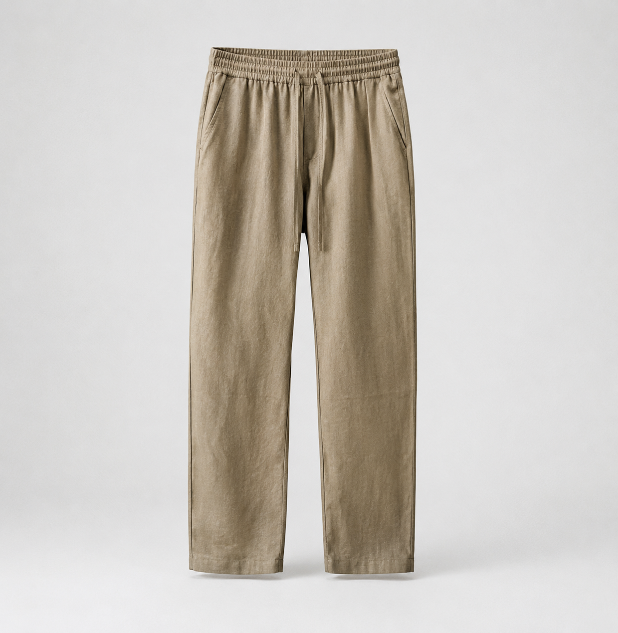 Heren Lounge Broek met Elastische Taille en Trekkoord Bruin