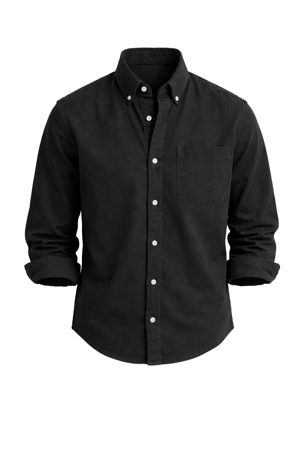 Heren Overhemd Lange Mouw met Button-down Kraag en Borstzak