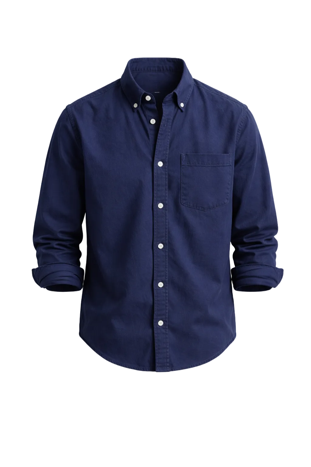 Heren Overhemd Lange Mouw met Button-down Kraag en Borstzak