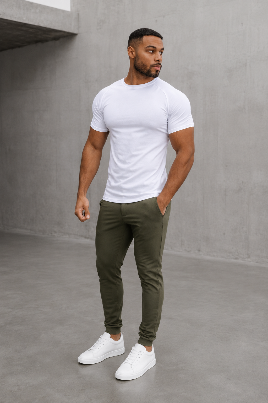 Heren T-Shirt Korte Mouw met Ronde Hals en Muscle Fit