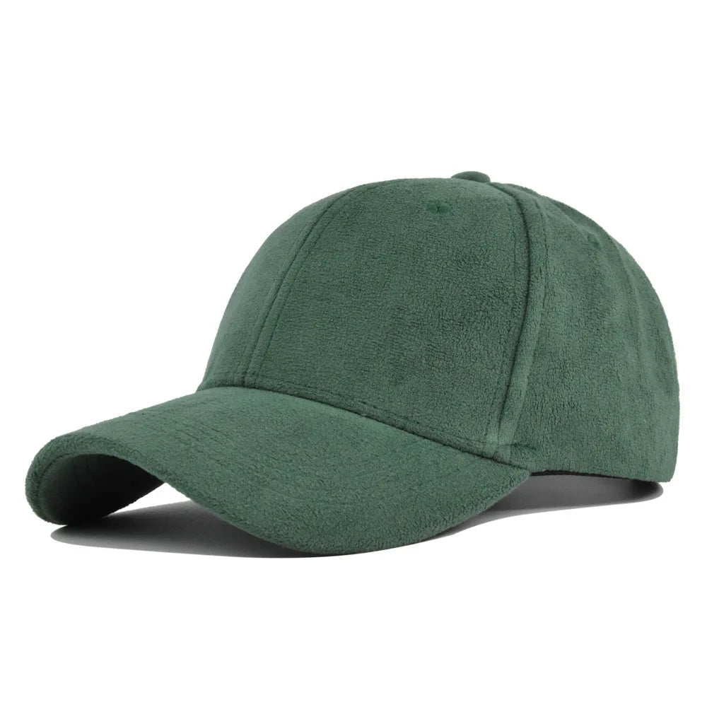 Baseballpet Verstelbaar met Faux Suede Afwerking Donkergroen