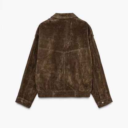 Dames Tussenjas Oversized met Knoopsluiting en Opstaande Kraag