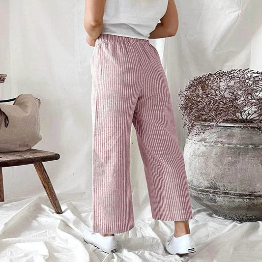 Dames Linnen Broek met Grote Broekzakken