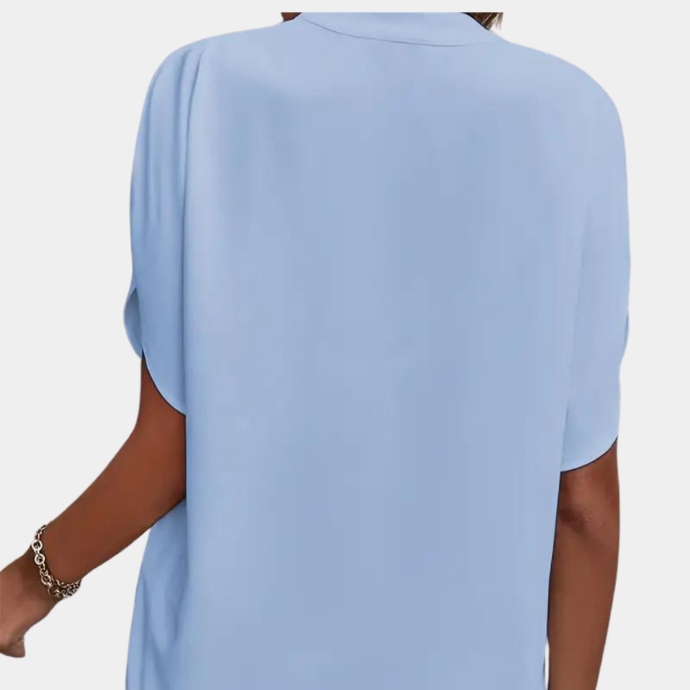 Dames Blouse met Korte Mouwen en V-hals