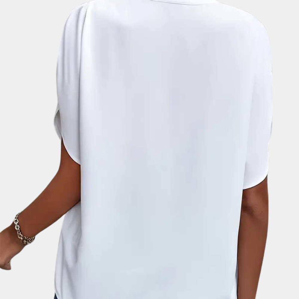 Dames Blouse met Korte Mouwen en V-hals