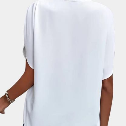 Dames Blouse met Korte Mouwen en V-hals