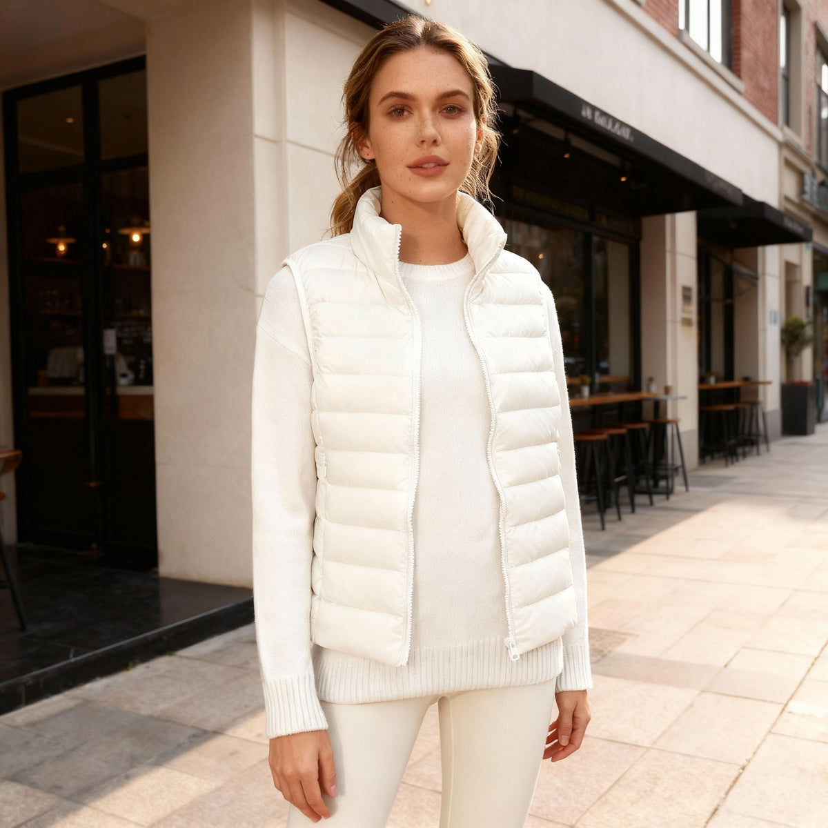 Dames Bodywarmer met Kraag en Slank Design