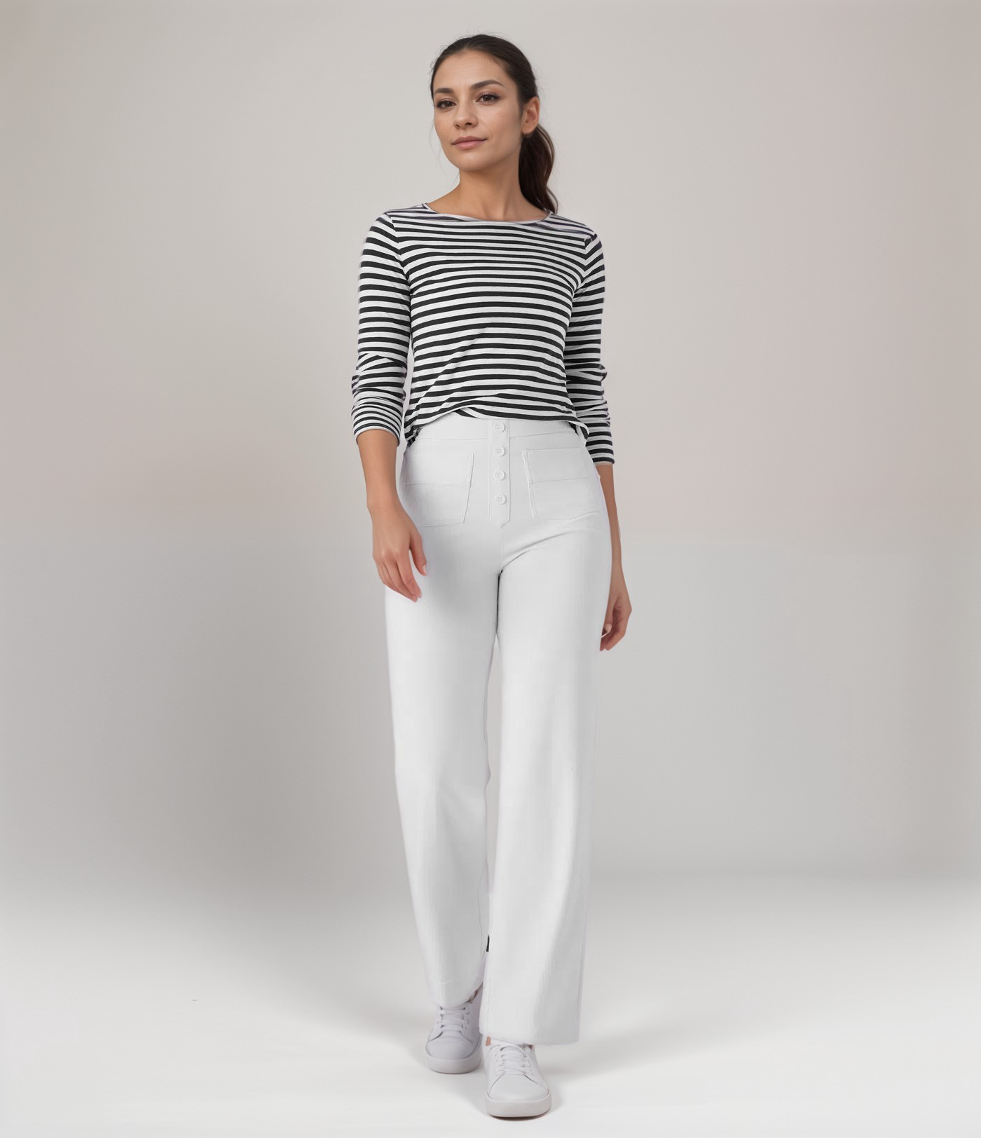 Dames Broek Hoge Taille Wit