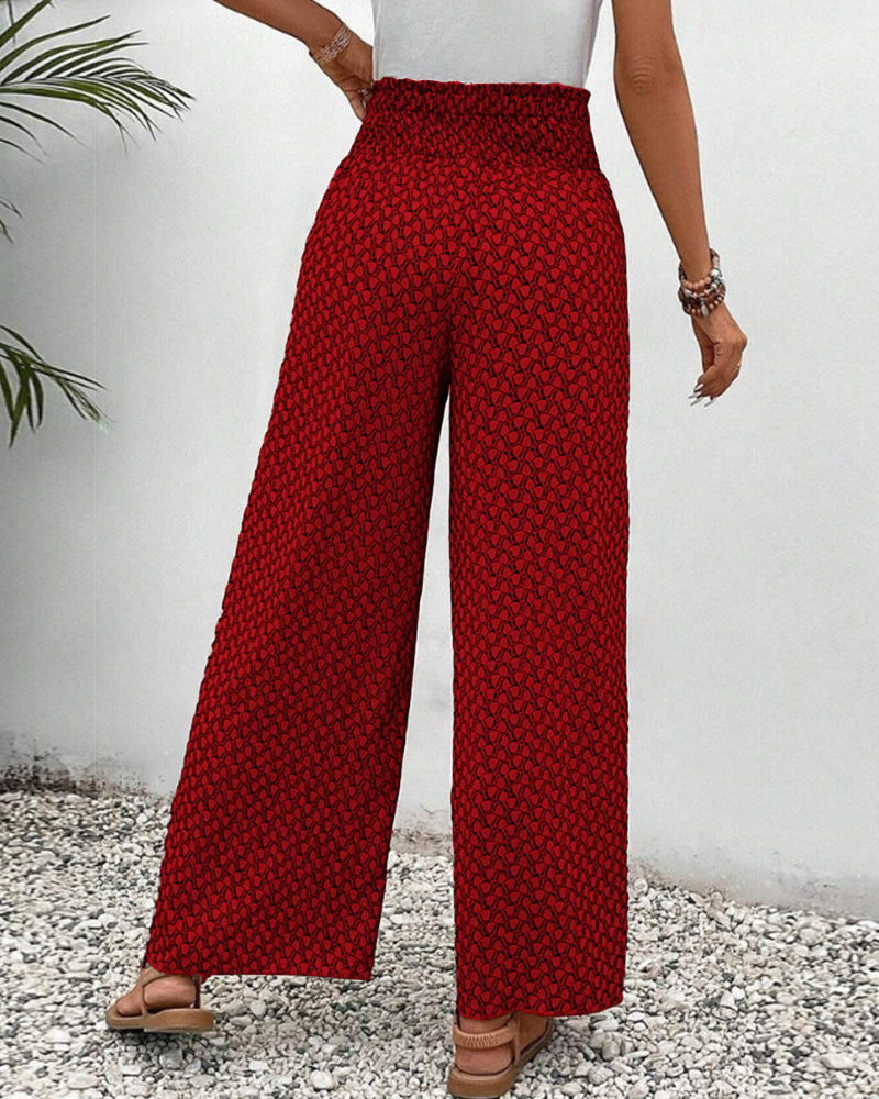 Dames Lange Wijde Broek met Patroon