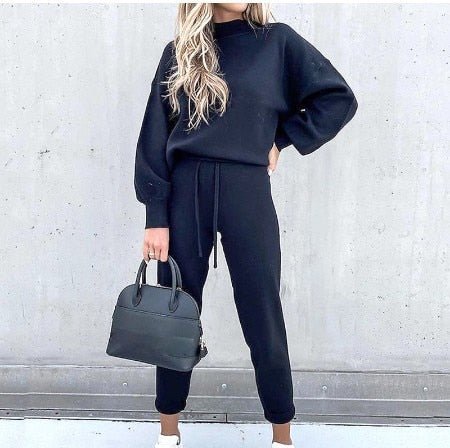 Dames 2-Delige Huispak Loungeset met Trui en Broek Blauw