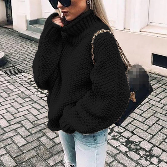 Dames Trui met Warme Voering en Casual Winterlook Zwart