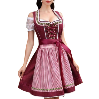 Dames Dirndl Oktoberfest Jurk met Strik