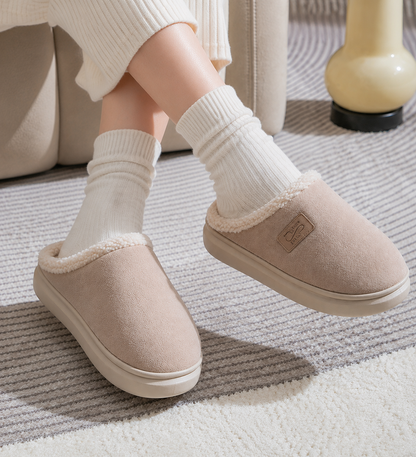 Dames Fluffy Pantoffels met Bontvoering en Antislipzool