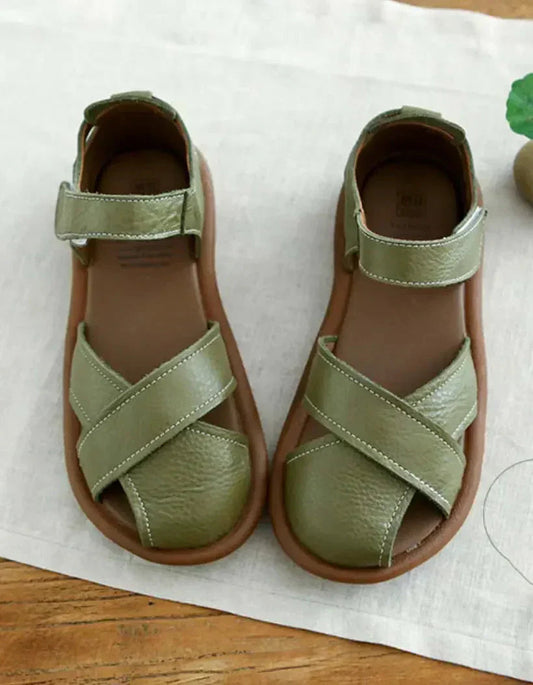 Dames Elegante Sandalen met Asymmetrisch Ontwerp Groen