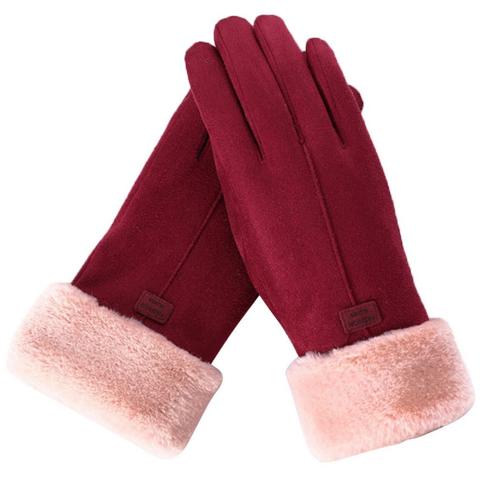 Dames Handschoenen met Fleece Voering Rood