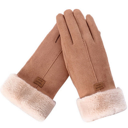Dames Handschoenen met Fleece Voering Bruin